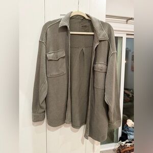 Aerie Aerie LumberJane Waffle Shirt olive green small